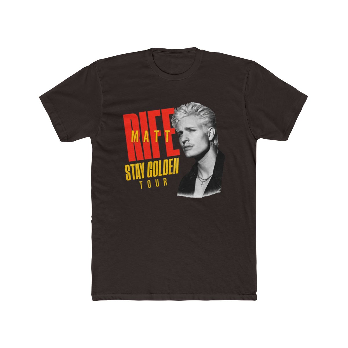 Matt Rife Comedian Stay Golden Tour 2025 Black Cotton T Shirt Full Size S-5XL - alternate angle 3, merchandise