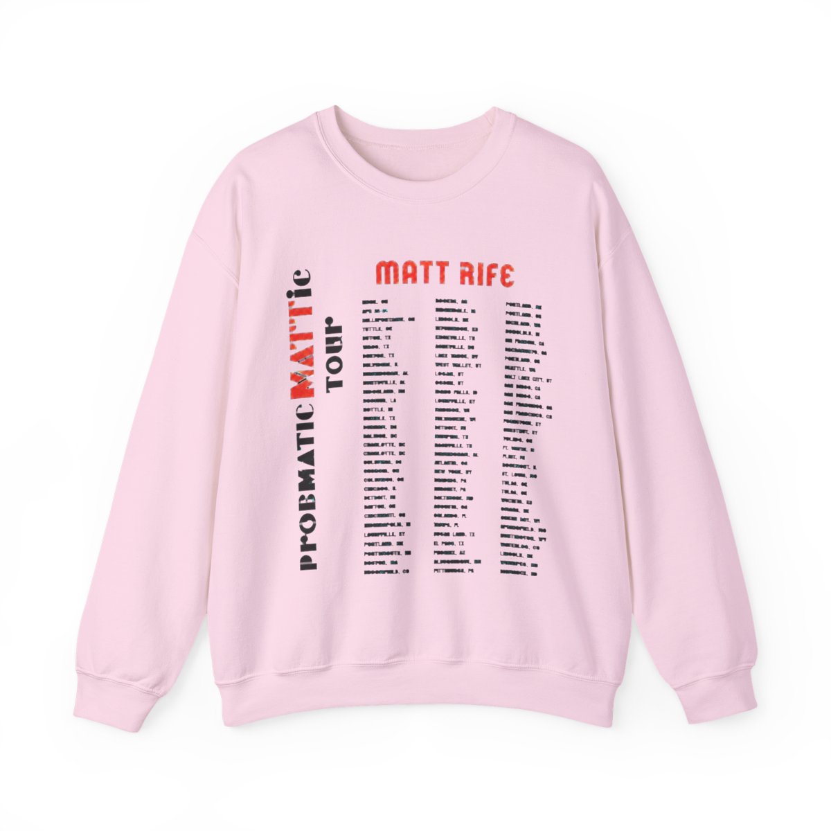 Matt Rife Merch Sweatshirts MATT RIFE Tour Short Sleeve ProbleMATTic Tour Tee Crewneck Casual Tee Shirt, White, Large