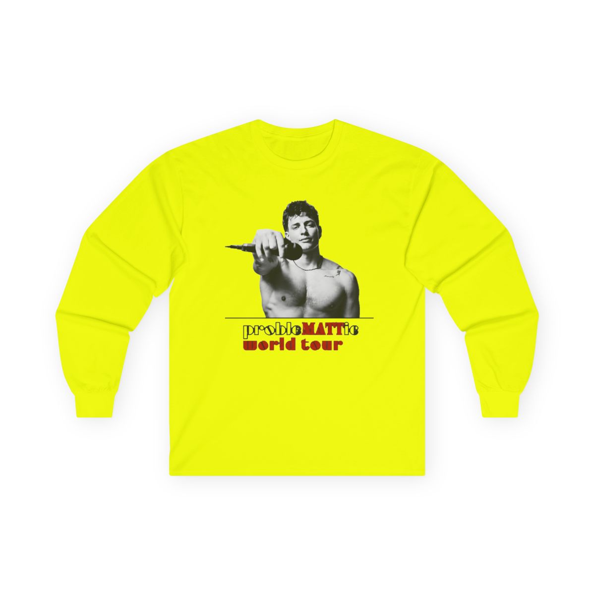 Matt Rife Merch Long Sleeve Matt Rife Long Sleeve ProbleMATTic Tour Tee Casual Long Sleeve: ביגוד, נעליים ותכשיטים