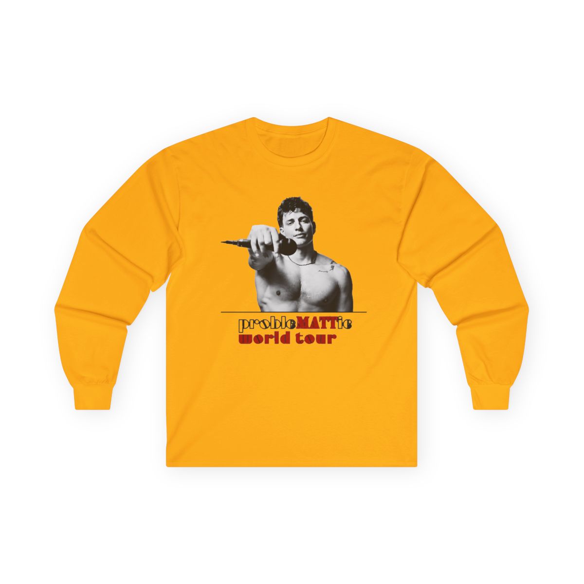 Matt Rife Merch Long Sleeve Matt Rife Long Sleeve ProbleMATTic Tour Tee Casual Long Sleeve: ביגוד, נעליים ותכשיטים - alternate angle 2, merchandise