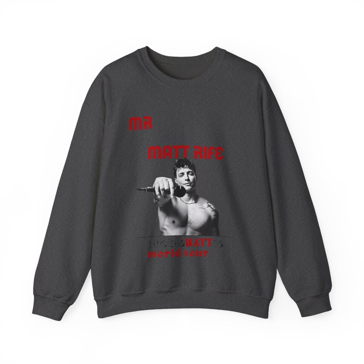 Matt Rife Merch Sweatshirts MATT RIFE Short Sleeve probleMATTic Tour Tee Crewneck Casual tee Shirt : 服裝,鞋子和珠寶 - alternate angle 2, merchandise