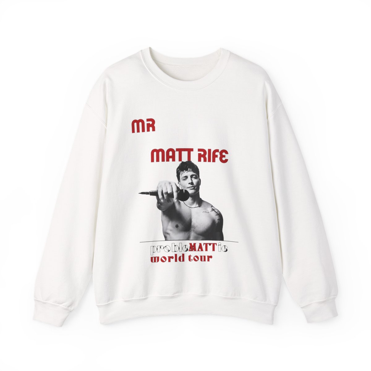 Matt Rife Merch Sweatshirts MATT RIFE Short Sleeve probleMATTic Tour Tee Crewneck Casual tee Shirt : 服裝，鞋子和珠寶